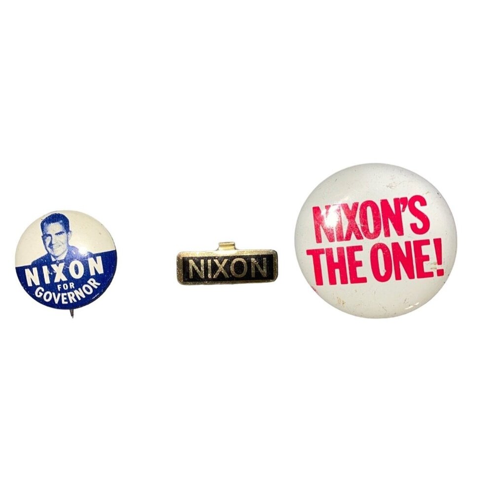 3 Items Richard Nixon Nixon's One Governor California 1.5 Inches Pinback Politic